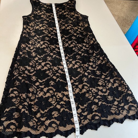 Karen Kane Dress Womens Medium Black Illusion Lace‎ A-Line Mini Cocktail Party - Picture 12 of 14